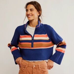 NWT Free People Greta Half Zip Sweater XS